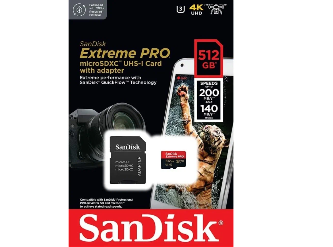 Карта памяти SanDisk Extreme Pro 512 ГБ